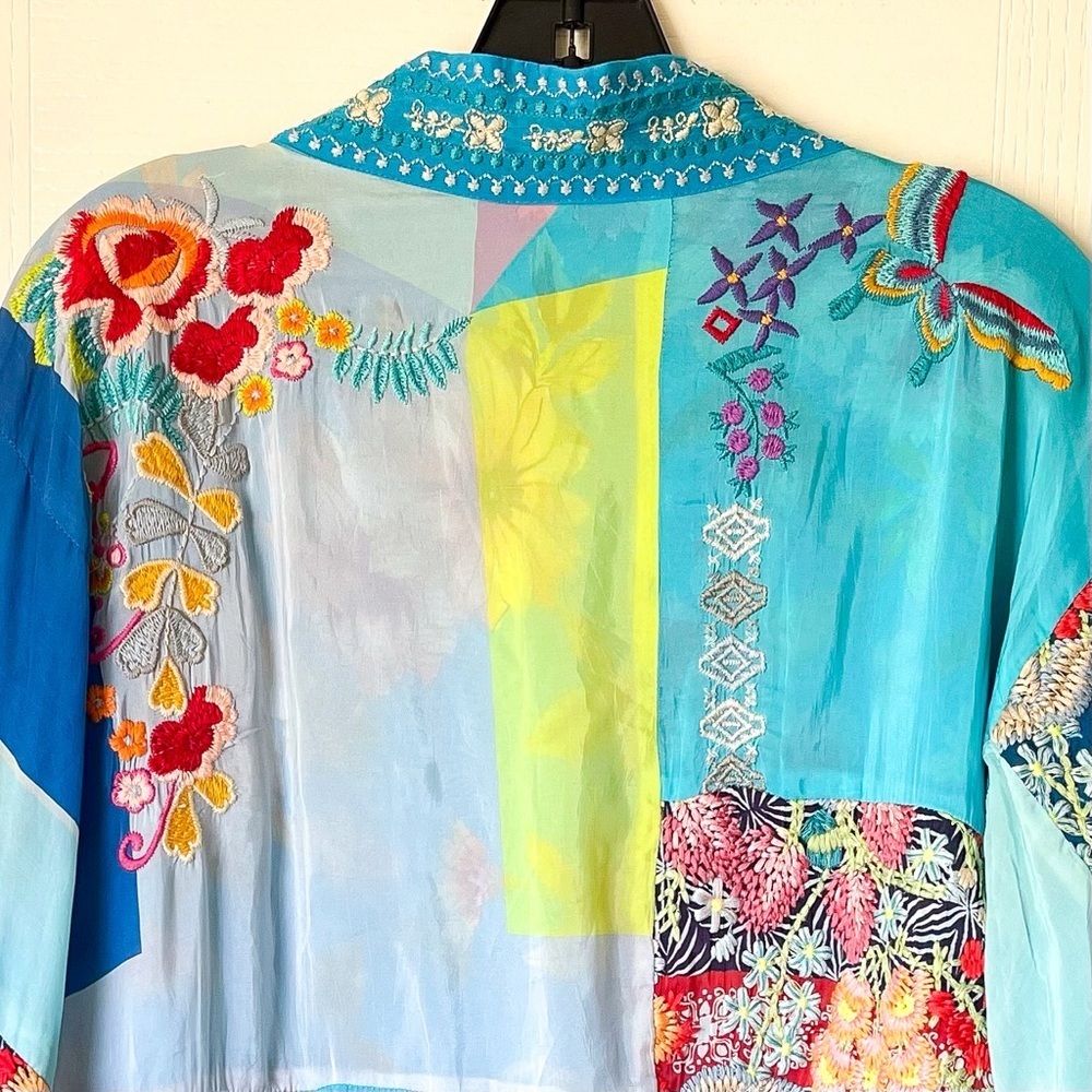 Johnny Was Samba Patchwork Reversible Kimono Flor… - image 5